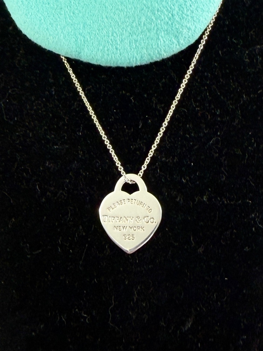 TIFFANY & CO. Sterling Silver Return To Tiffany 16mm Heart Pendant Necklace COA